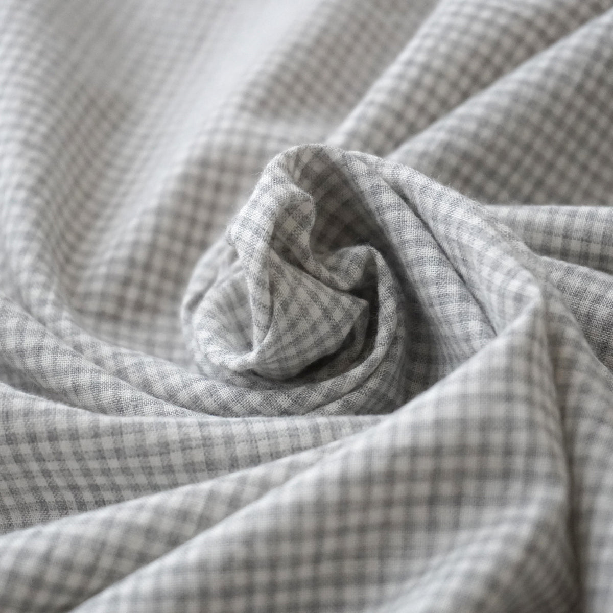 mini gingham check (gray) - オーガニックコットン – sani -pattern shop-