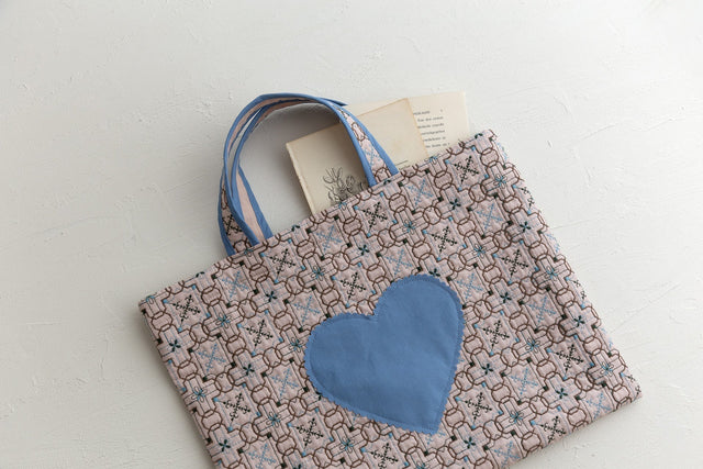 ハートの通園バッグの型紙