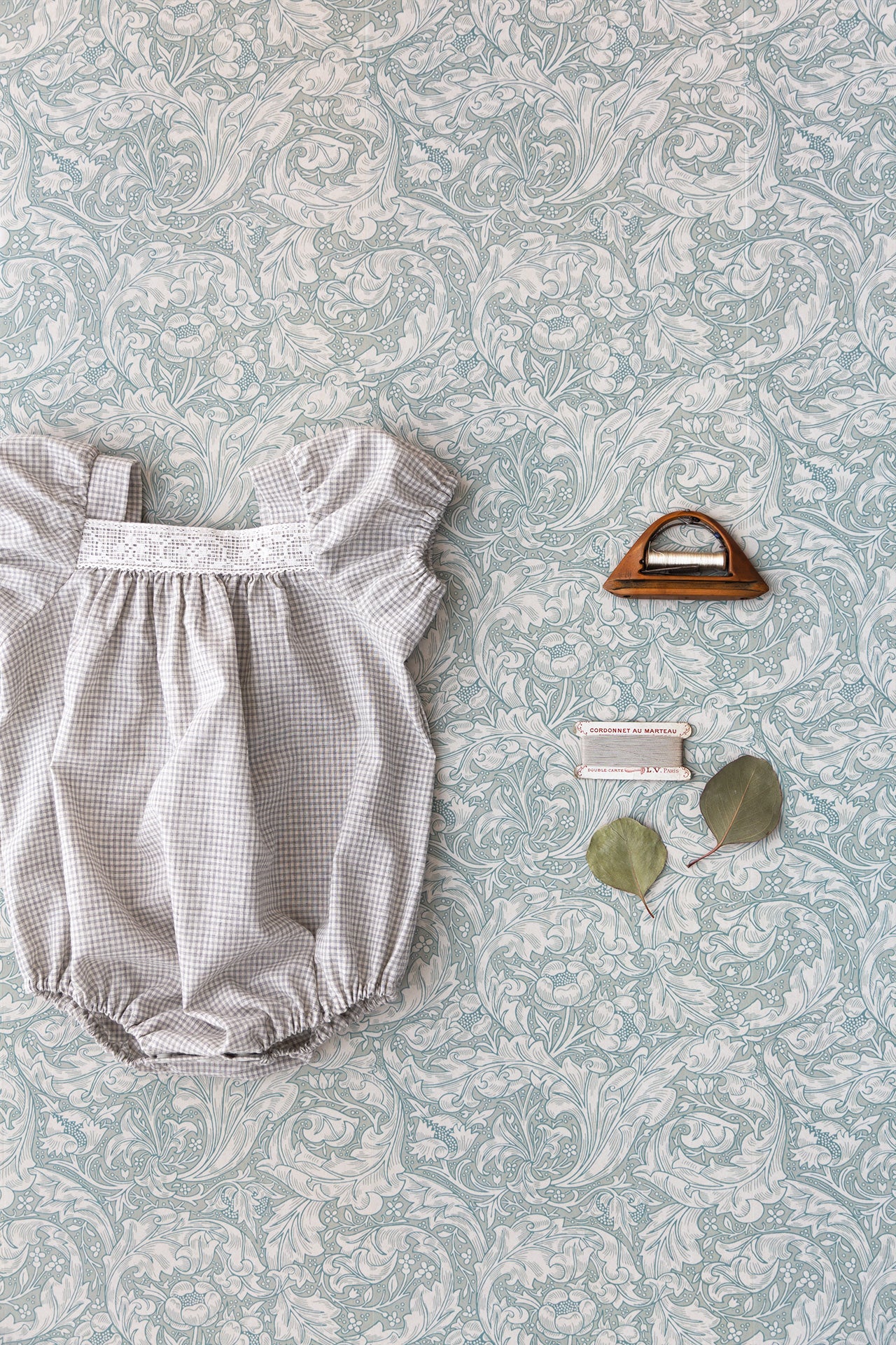 mini gingham check (gray) - オーガニックコットン