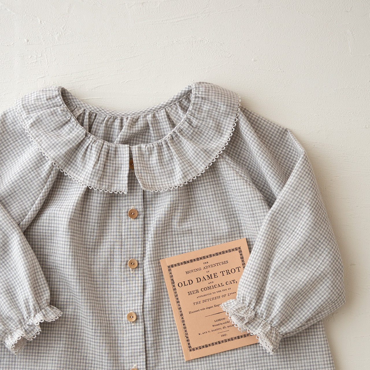 mini gingham check (gray) - オーガニックコットン – sani -pattern shop-