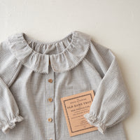 mini gingham check (gray) - オーガニックコットン