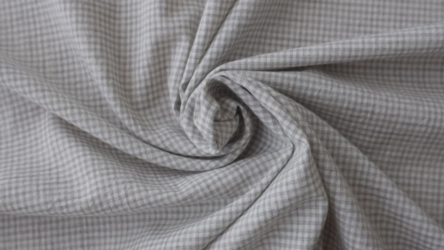 mini gingham check (gray) - オーガニックコットン