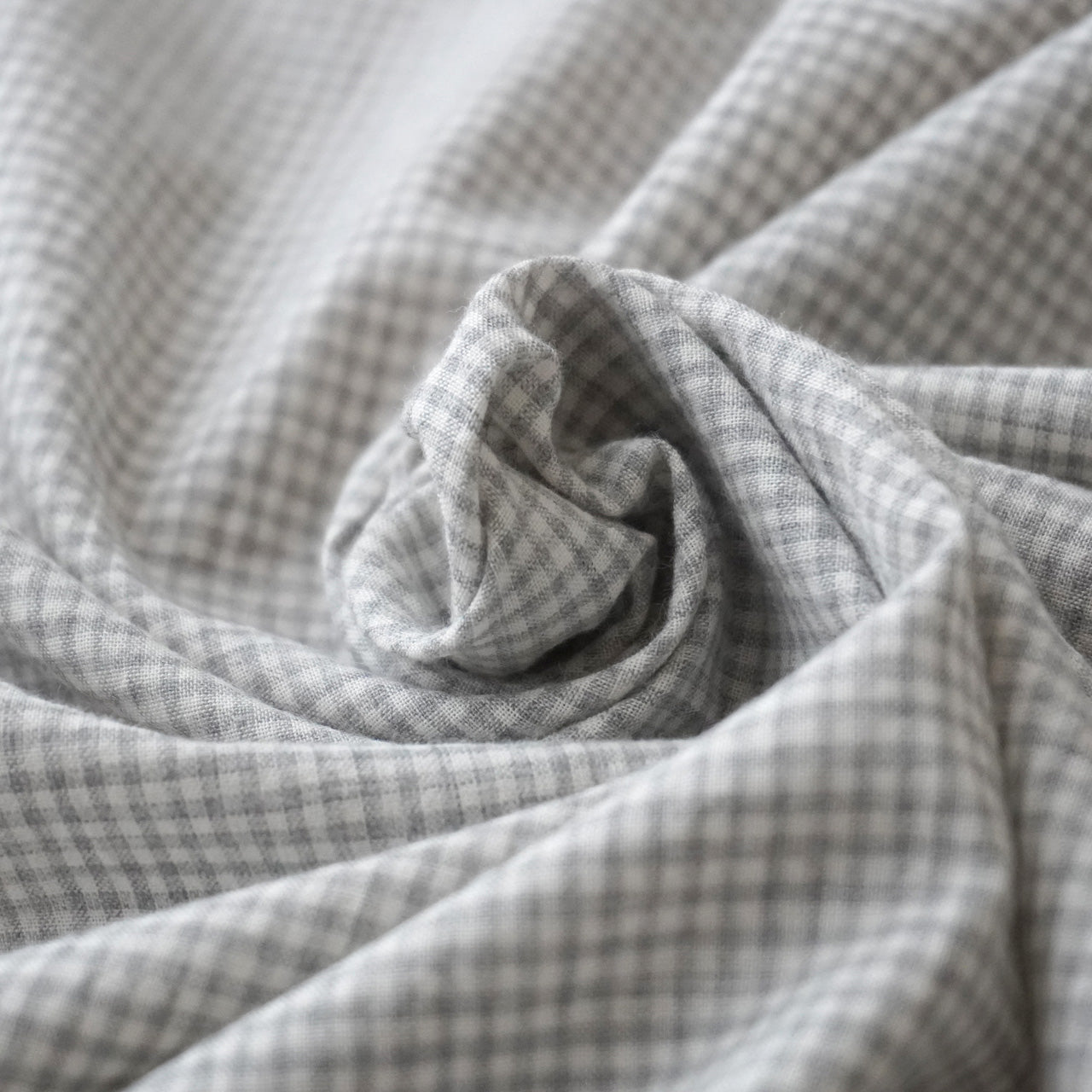 mini gingham check (gray) - オーガニックコットン