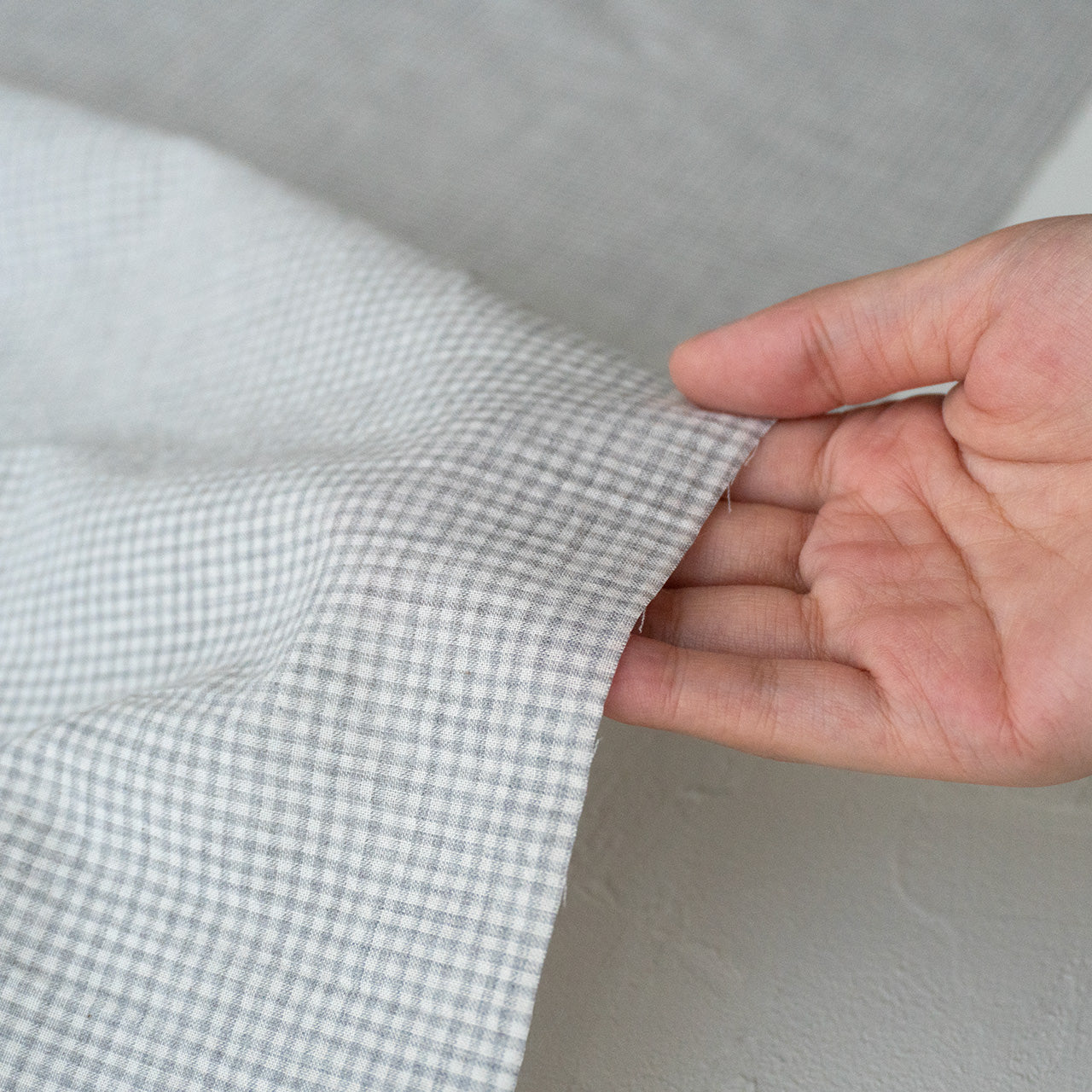 mini gingham check (gray) - オーガニックコットン